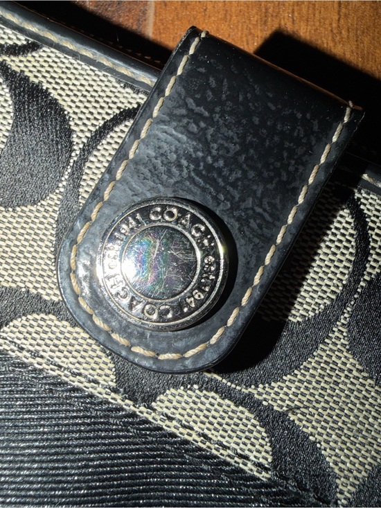 Coach Medium Corner Zip Wallet In Signature Canvas Khaki  Coach Signature Canvas Wallet in Black and Khaki